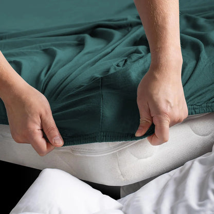 Hotel Quality Fitted sheets - 2 Piece Fitted sheets  -Breathable Bedding - Wrinkle, Fade, Stain Resistant- 26inch/40cm Deep Pocket Fitted Bed Sheet-Wrinkle and Fade Resistant,(Biscay blue,King) - Image 2