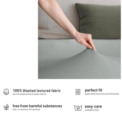 Hotel Quality Fitted sheets - 2 Piece Fitted sheets  -Breathable Bedding - Wrinkle, Fade, Stain Resistant- 26inch/40cm Deep Pocket Fitted Bed Sheet-Wrinkle and Fade Resistant,(Silver-gray,King Single) - Image 5