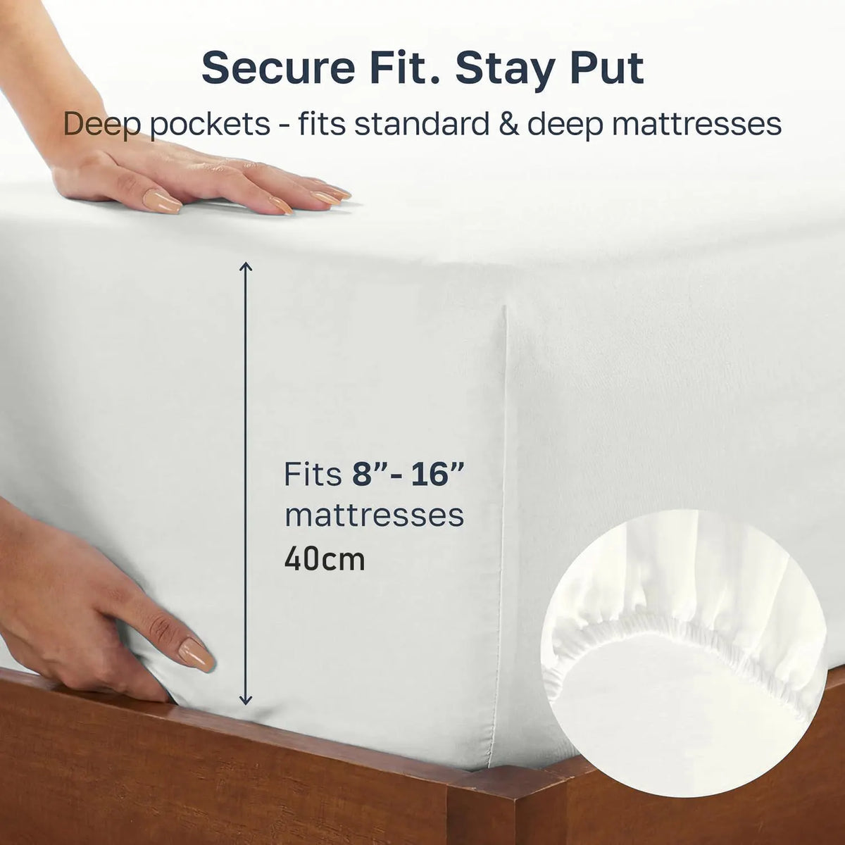 Hotel Quality Fitted sheets - 2 Piece Fitted sheets  -Breathable Bedding - Wrinkle, Fade, Stain Resistant- 26inch/40cm Deep Pocket Fitted Bed Sheet-Wrinkle and Fade Resistant,(White,Super King) - Image 2