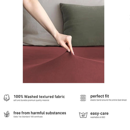 Hotel Quality Fitted sheets - 2 Piece Fitted sheets  -Breathable Bedding - Wrinkle, Fade, Stain Resistant- 26inch/40cm Deep Pocket Fitted Bed Sheet-Wrinkle and Fade Resistant,(Red,Super King) - Image 5