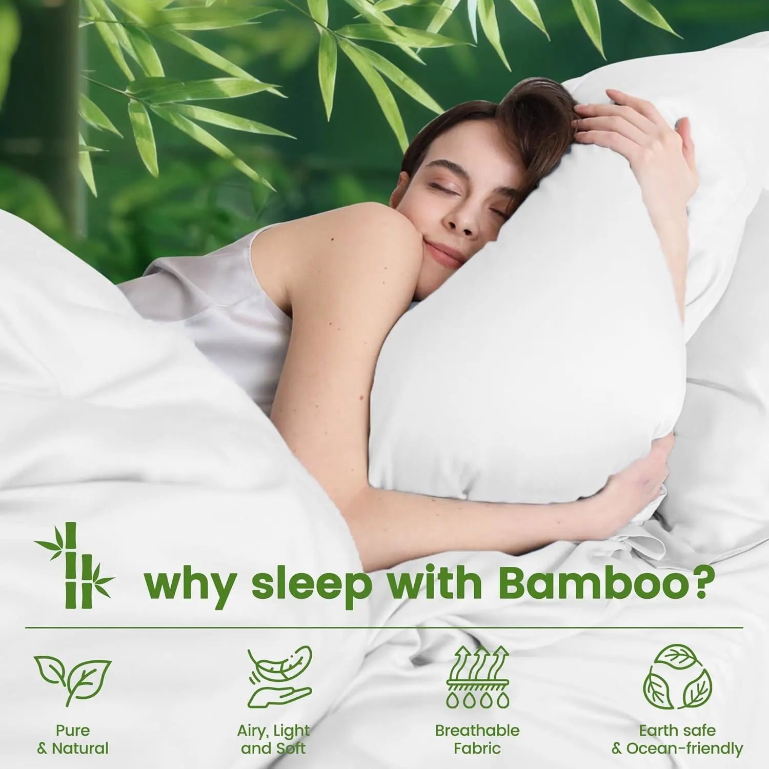 4 Piece Ultra Soft Bamboo Breathable Sheet Set -Hotel 2000TC Breathable Bed Sheets Set with 37 Centimetre Deep Pocket-Breathable Sheets for Hot Sleepers(White,King) - Image 4