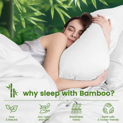 4 Piece Ultra Soft Bamboo Breathable Sheet Set -Hotel 2000TC Breathable Bed Sheets Set with 37 Centimetre Deep Pocket-Breathable Sheets for Hot Sleepers(White,King) - Image 4