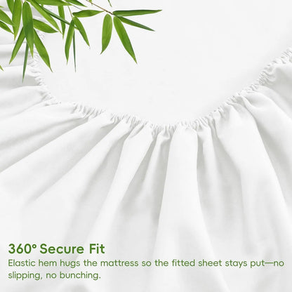 4 Piece Ultra Soft Bamboo Breathable Sheet Set -Hotel 2000TC Breathable Bed Sheets Set with 37 Centimetre Deep Pocket-Breathable Sheets for Hot Sleepers(White,King) - Image 6