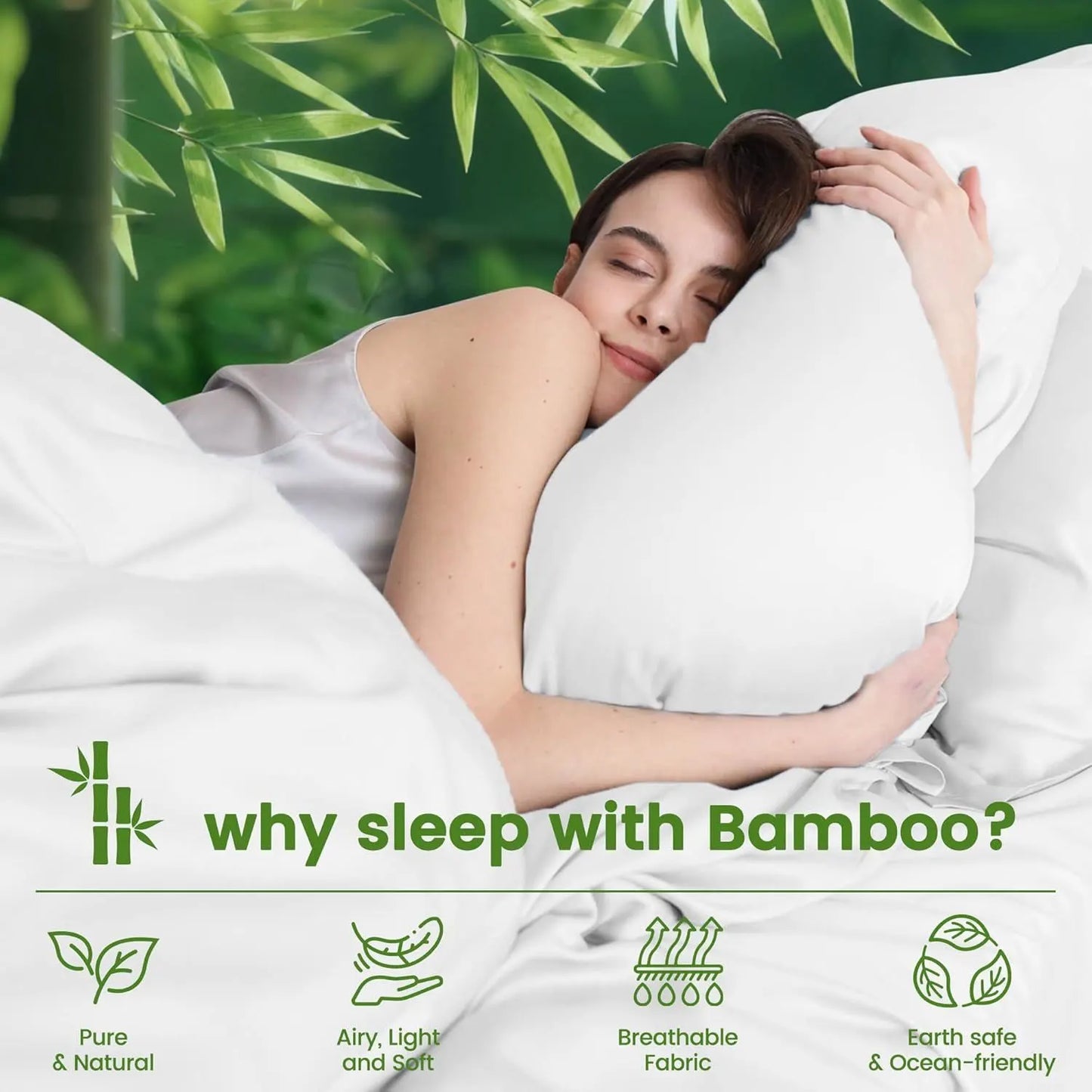 3 Piece Ultra Soft Bamboo Breathable Sheet Set -Hotel 2000TC Breathable Bed Sheets Set with 37 Centimetre Deep Pocket-Breathable Sheets for Hot Sleepers(White,King Single) - Image 4