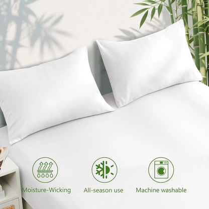 3 Piece Ultra Soft Bamboo Breathable Sheet Set -Hotel 2000TC Breathable Bed Sheets Set with 37 Centimetre Deep Pocket-Breathable Sheets for Hot Sleepers(White,King Single) - Image 5