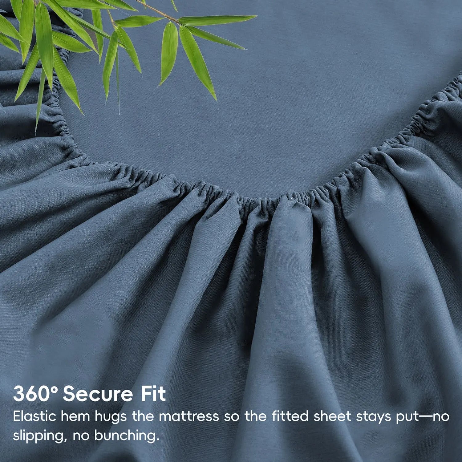 3 Piece Ultra Soft Bamboo Breathable Sheet Set -Hotel 2000TC Breathable Bed Sheets Set with 37 Centimetre Deep Pocket-Breathable Sheets for Hot Sleepers(Navy,Single) - Image 6