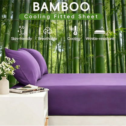 3 Piece Ultra Soft Bamboo Breathable Sheet Set -Hotel 2000TC Breathable Bed Sheets Set with 37 Centimetre Deep Pocket-Breathable Sheets for Hot Sleepers(Purple,Single) - Image 4