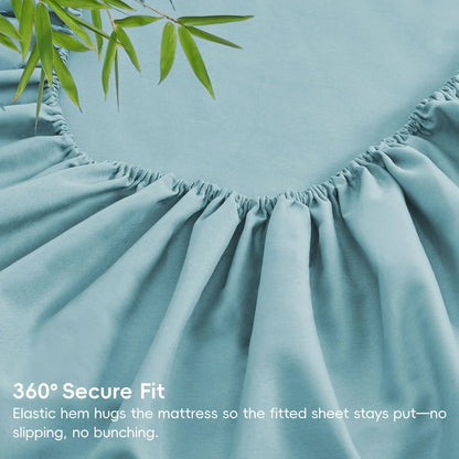 4 Piece Ultra Soft Bamboo Breathable Sheet Set -Hotel 2000TC Breathable Bed Sheets Set with 40 Centimetre Deep Pocket-Breathable Sheets for Hot Sleepers(Sky Blue,Super King) - Image 7