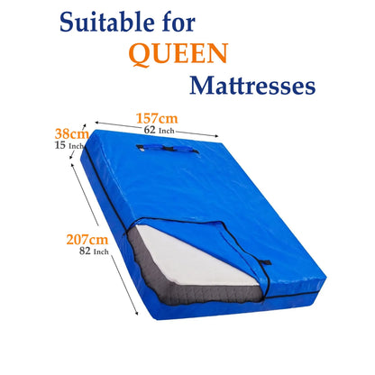 Mattress Bag Mattresses Protector Plastic Moving Storage Dust Cover Carry Bed Waterproof Zipper Packing Reusable Disposal, Extra Thick Heavy Duty, with Handles(Queen） - Image 8
