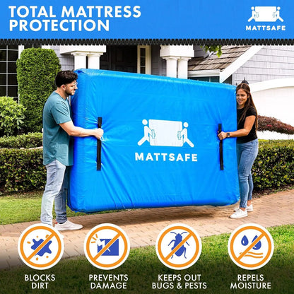 Waterproof Mattress Bag Mattresses Protector Plastic Moving Storage Dust Cover Carry Bed Zipper Packing Reusable Disposal, Extra Thick Heavy Duty, with 8 Handles（King) - Image 7