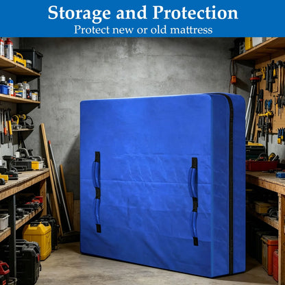 Waterproof Mattress Bag Mattresses Protector Plastic Moving Storage Dust Cover Carry Bed Zipper Packing Reusable Disposal, Extra Thick Heavy Duty, with 8 Handles(King Single) - Image 6