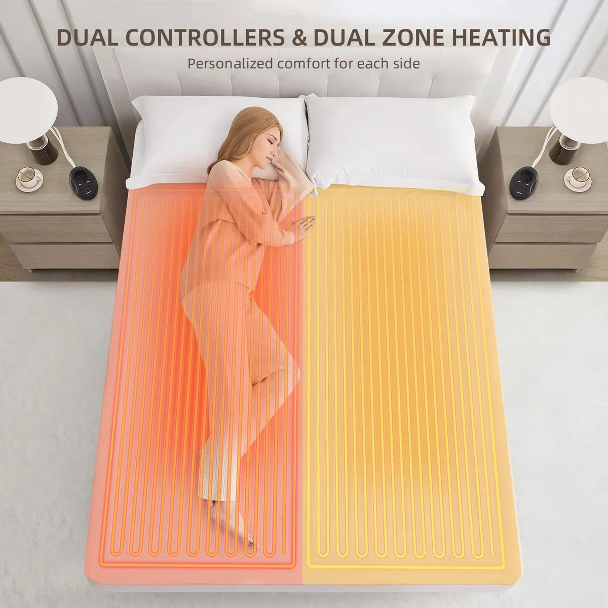 Heated Mattress Pad - Bedding Electric Blanket with 9 Heat Setting & 9-Hour Auto Off, Heated Mattress Pad-Machine Washable Fully Fitted Heating Pad with Overheat Protection , 800GSM Non Woven Fabric-fitted sheet cover(Queen) - Image 2