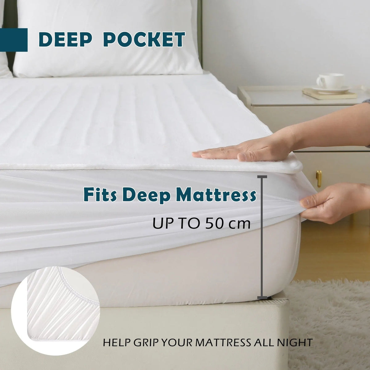 Electric Heated Mattress Pad Blanket with Dual Control & 9-Hour Auto Off & 9 Heat Settings, Preheat Functions, Overheat Protection, Machine Washable Fully Fitted Electric Sheet((Double) - Image 3