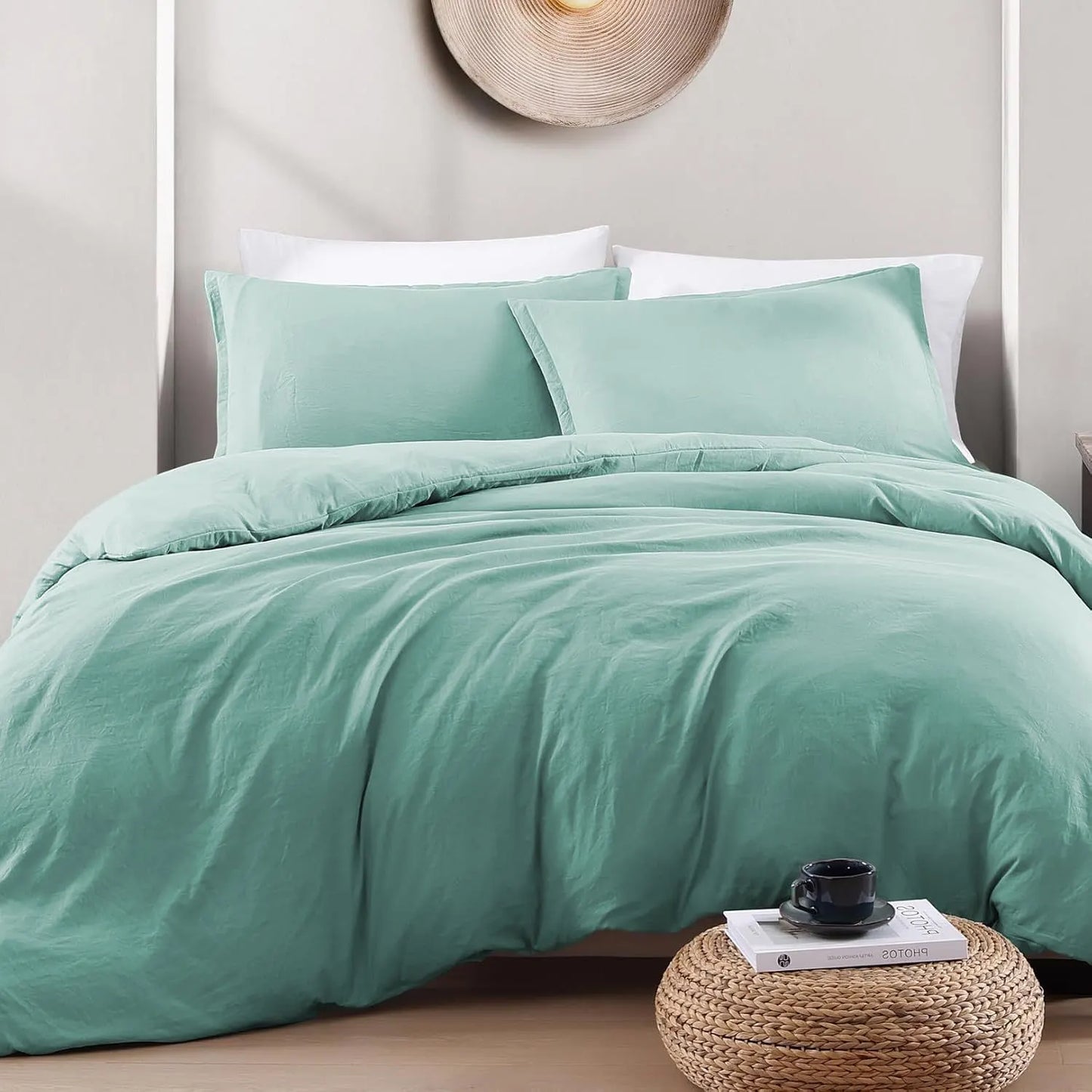 Hotel Soft Microfiber Duvet Cover Set-2000TC Quilt Cover Set & Pillowcases -1 Donna Cover Zipper Closure & 1 x Pillowcases-Breathable Bedding - Wrinkle, Fade, Stain Resistant(Ice Blue,King) - Image 2