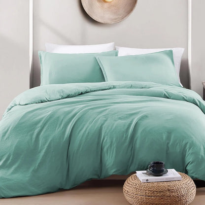 Hotel Soft Microfiber Duvet Cover Set-2000TC Quilt Cover Set & Pillowcases -1 Donna Cover Zipper Closure & 1 x Pillowcases-Breathable Bedding - Wrinkle, Fade, Stain Resistant(Ice Blue,King) - Image 2