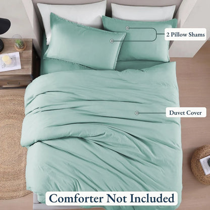 Hotel Soft Microfiber Duvet Cover Set-2000TC Quilt Cover Set & Pillowcases -1 Donna Cover Zipper Closure & 1 x Pillowcases-Breathable Bedding - Wrinkle, Fade, Stain Resistant(Ice Blue,King) - Image 4