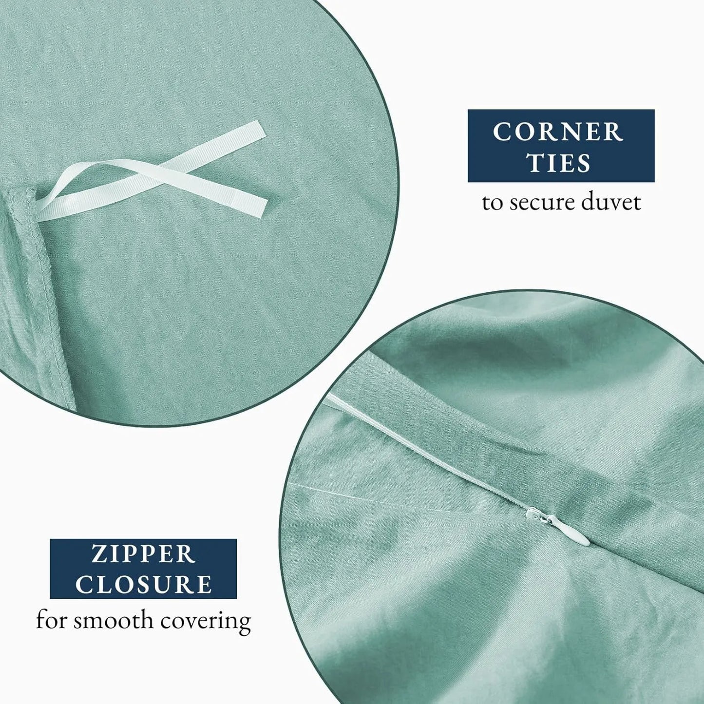 Hotel Soft Microfiber Duvet Cover Set-2000TC Quilt Cover Set & Pillowcases -1 Donna Cover Zipper Closure & 1 x Pillowcases-Breathable Bedding - Wrinkle, Fade, Stain Resistant(Ice Blue,King) - Image 5