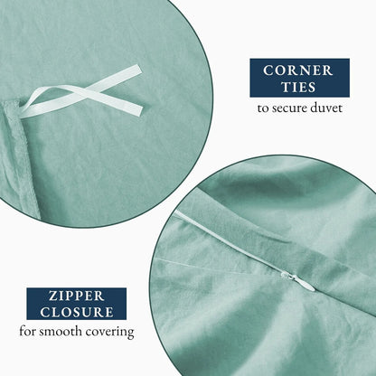 Hotel Soft Microfiber Duvet Cover Set-2000TC Quilt Cover Set & Pillowcases -1 Donna Cover Zipper Closure & 1 x Pillowcases-Breathable Bedding - Wrinkle, Fade, Stain Resistant(Ice Blue,King) - Image 5