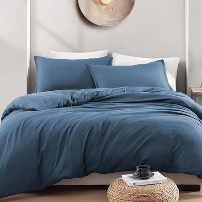 Hotel Soft Microfiber Duvet Cover Set-2000TC Quilt Cover Set & Pillowcases -1 Donna Cover Zipper Closure & 1 x Pillowcases-Breathable Bedding - Wrinkle, Fade, Stain Resistant(Ocean,King) - Image 2
