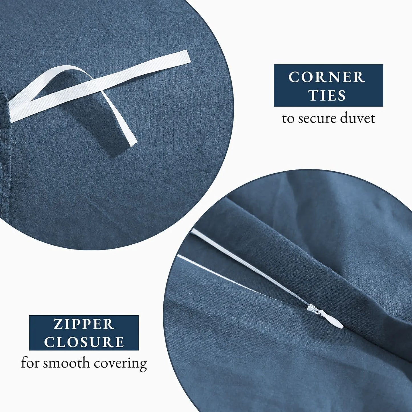 Hotel Soft Microfiber Duvet Cover Set-2000TC Quilt Cover Set & Pillowcases -1 Donna Cover Zipper Closure & 1 x Pillowcases-Breathable Bedding - Wrinkle, Fade, Stain Resistant(Ocean,King) - Image 5