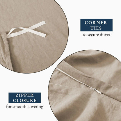 Hotel Soft Microfiber Duvet Cover Set-2000TC Quilt Cover Set & Pillowcases -1 Donna Cover Zipper Closure & 1 x Pillowcases-Breathable Bedding - Wrinkle, Fade, Stain Resistant(Camel Beige,King) - Image 5