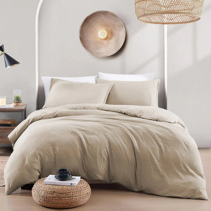 Hotel Soft Microfiber Duvet Cover Set-2000TC Quilt Cover Set & Pillowcases -1 Donna Cover Zipper Closure & 1 x Pillowcases-Breathable Bedding - Wrinkle, Fade, Stain Resistant(Camel Beige,King) - Image 6