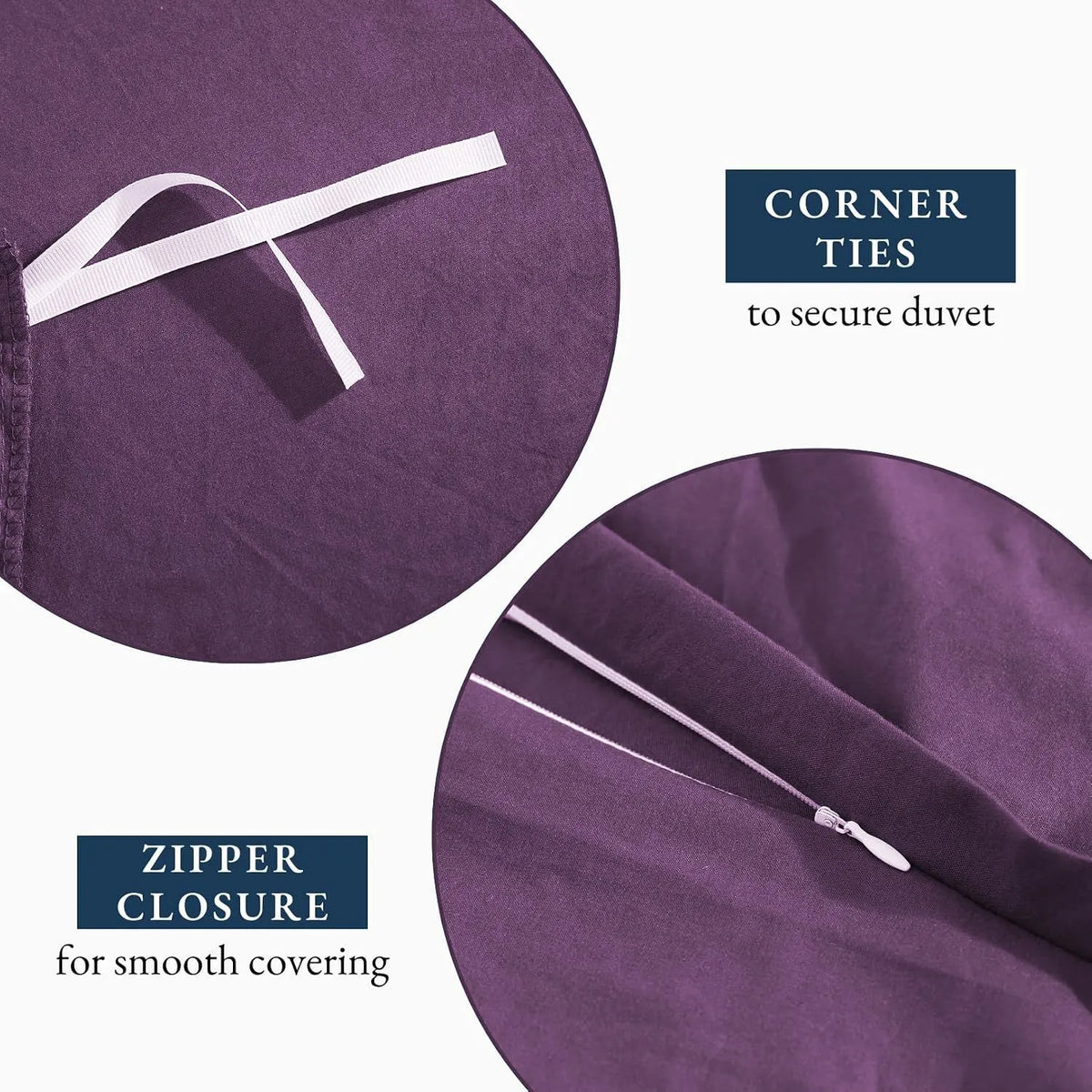 Hotel Soft Microfiber Duvet Cover Set-2000TC Quilt Cover Set & Pillowcases -1 Donna Cover Zipper Closure & 1 x Pillowcases-Breathable Bedding - Wrinkle, Fade, Stain Resistant(Purple,King) - Image 5