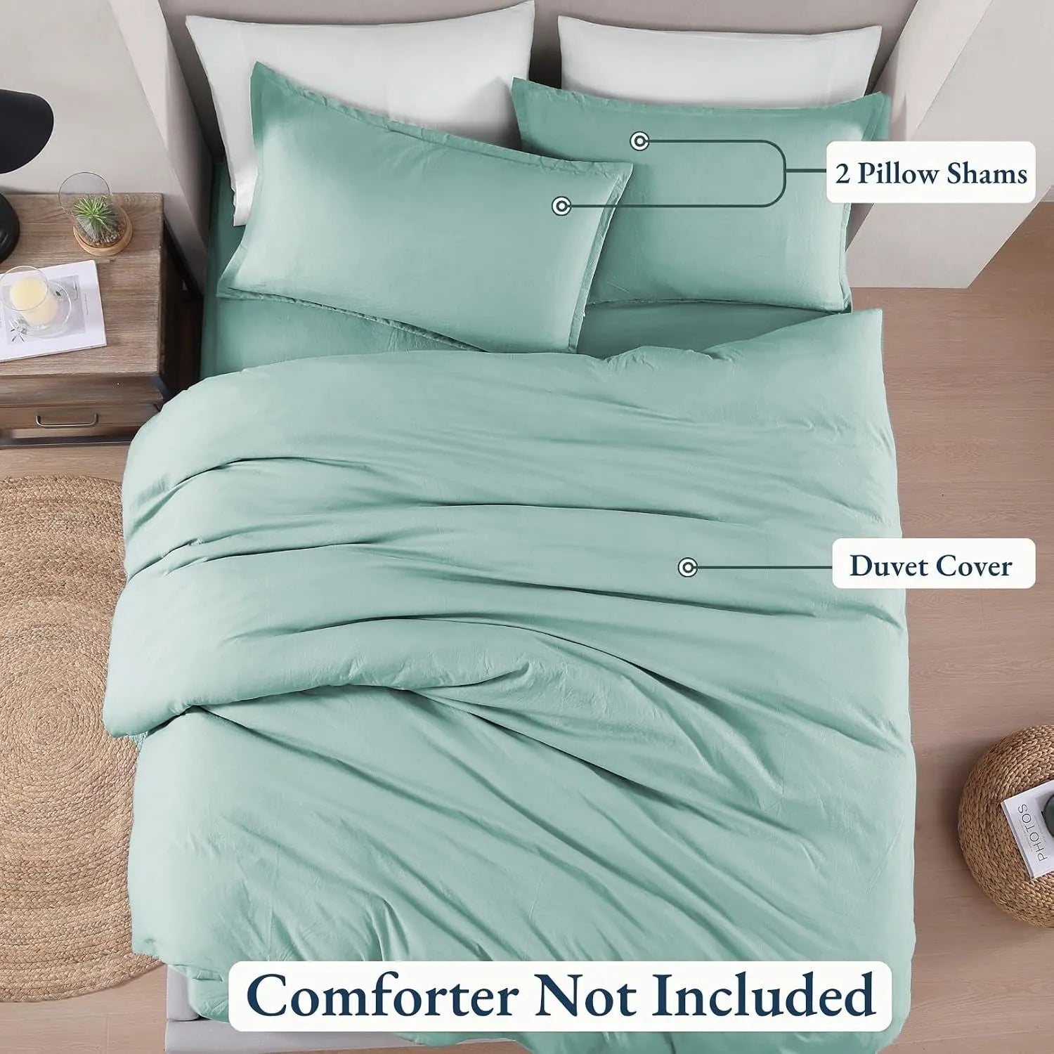 Hotel Soft Microfiber Duvet Cover Set-2000TC Quilt Cover Set & Pillowcases -1 Donna Cover Zipper Closure & 1 x Pillowcases-Breathable Bedding - Wrinkle, Fade, Stain Resistant(Ice Blue,King Single) - Image 4