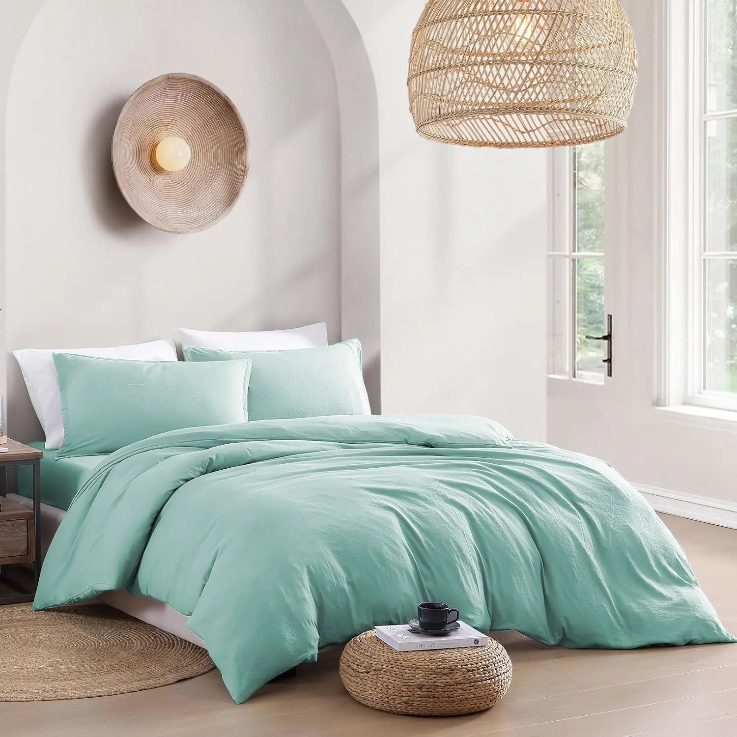 Hotel Soft Microfiber Duvet Cover Set-2000TC Quilt Cover Set & Pillowcases -1 Donna Cover Zipper Closure & 1 x Pillowcases-Breathable Bedding - Wrinkle, Fade, Stain Resistant(Ice Blue,King Single) - Image 6