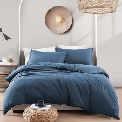 Hotel Soft Microfiber Duvet Cover Set-2000TC Quilt Cover Set & Pillowcases -1 Donna Cover Zipper Closure & 1 x Pillowcases-Breathable Bedding - Wrinkle, Fade, Stain Resistant(Ocean,King Single) - Image 6