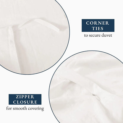 Hotel Soft Microfiber Duvet Cover Set-2000TC Quilt Cover Set & Pillowcases -1 Donna Cover Zipper Closure & 1 x Pillowcases-Breathable Bedding - Wrinkle, Fade, Stain Resistant(Raw white,Queen) - Image 5