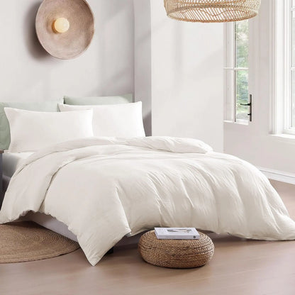 Hotel Soft Microfiber Duvet Cover Set-2000TC Quilt Cover Set & Pillowcases -1 Donna Cover Zipper Closure & 1 x Pillowcases-Breathable Bedding - Wrinkle, Fade, Stain Resistant(Raw white,Queen) - Image 7
