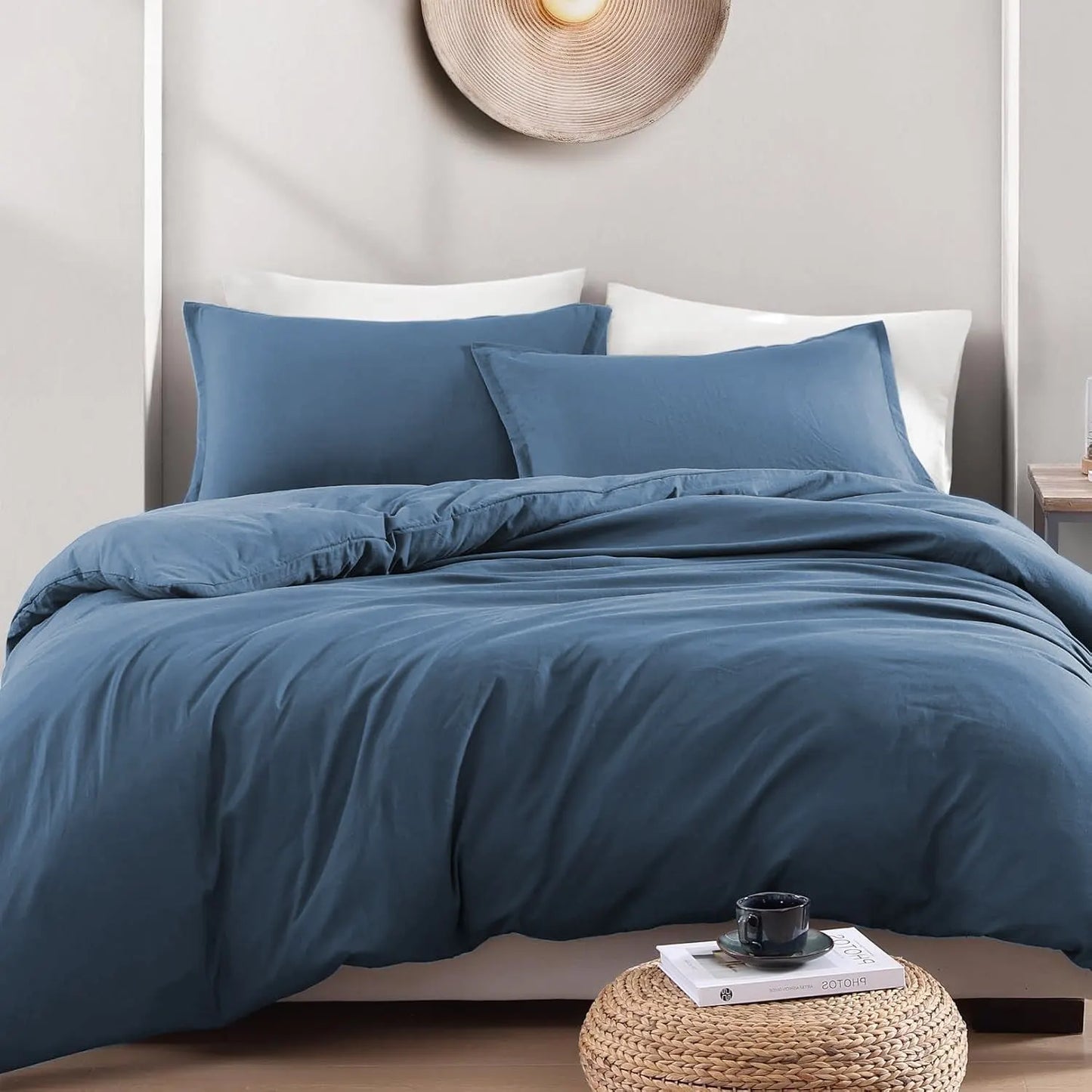 Hotel Soft Microfiber Duvet Cover Set-2000TC Quilt Cover Set & Pillowcases -1 Donna Cover Zipper Closure & 1 x Pillowcases-Breathable Bedding - Wrinkle, Fade, Stain Resistant(Ocean,Queen) - Image 2