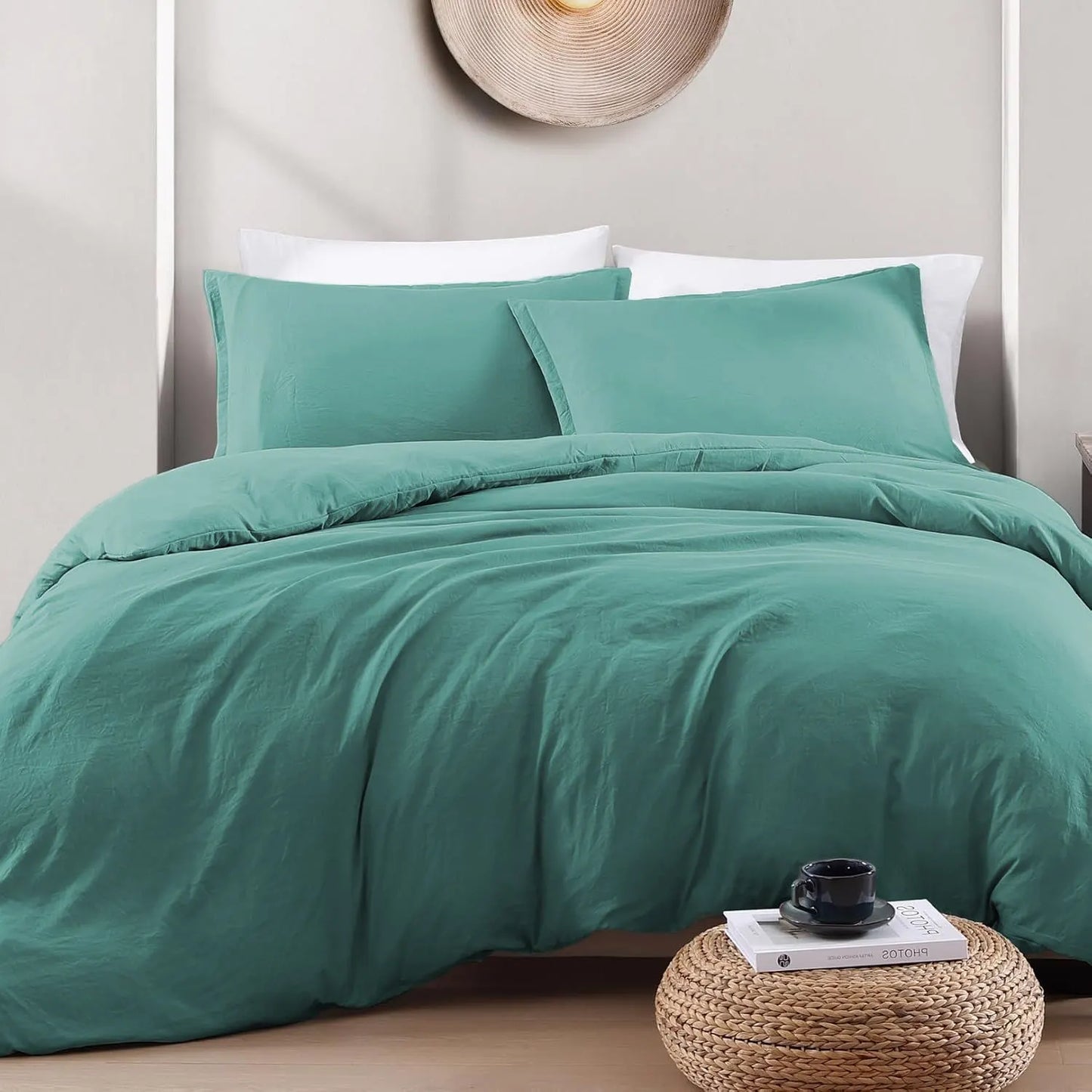 Hotel Soft Microfiber Duvet Cover Set-2000TC Quilt Cover Set & Pillowcases -1 Donna Cover Zipper Closure & 1 x Pillowcases-Breathable Bedding - Wrinkle, Fade, Stain Resistant(Biscay blue,Queen) - Image 2