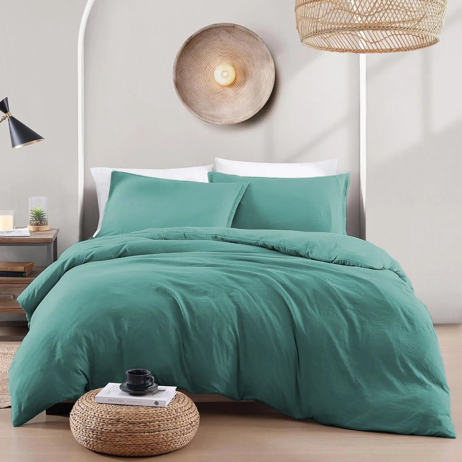 Hotel Soft Microfiber Duvet Cover Set-2000TC Quilt Cover Set & Pillowcases -1 Donna Cover Zipper Closure & 1 x Pillowcases-Breathable Bedding - Wrinkle, Fade, Stain Resistant(Biscay blue,Queen) - Image 6