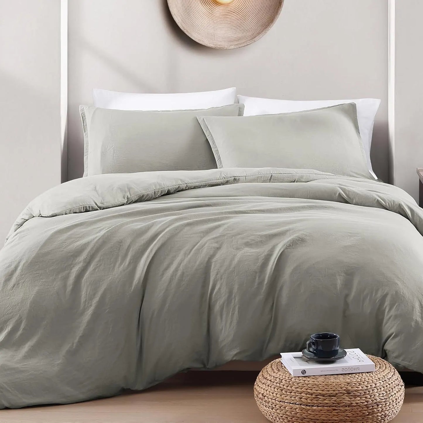 Hotel Soft Microfiber Duvet Cover Set-2000TC Quilt Cover Set & Pillowcases -1 Donna Cover Zipper Closure & 1 x Pillowcases-Breathable Bedding - Wrinkle, Fade, Stain Resistant(Grey,Single) - Image 2
