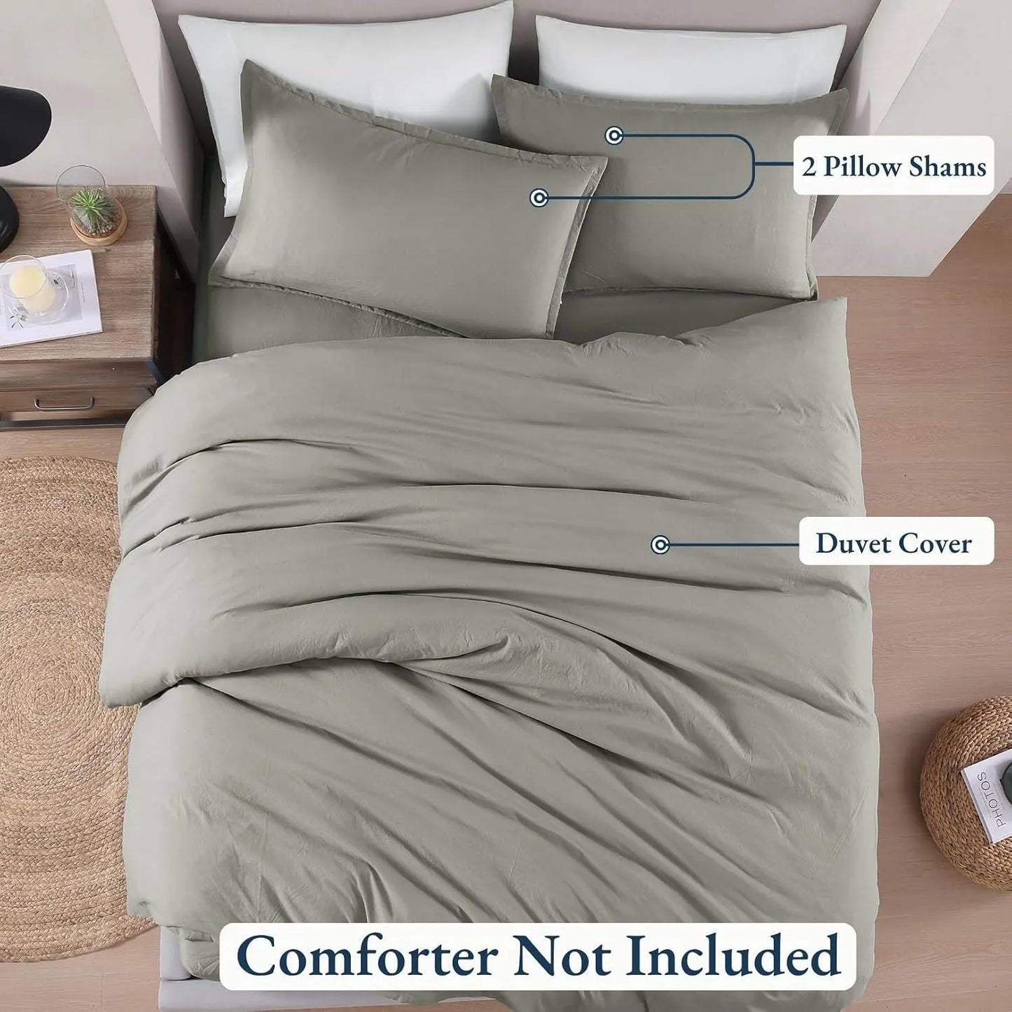 Hotel Soft Microfiber Duvet Cover Set-2000TC Quilt Cover Set & Pillowcases -1 Donna Cover Zipper Closure & 1 x Pillowcases-Breathable Bedding - Wrinkle, Fade, Stain Resistant(Grey,Single) - Image 4