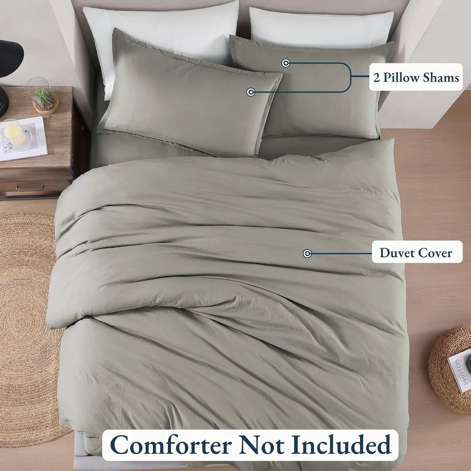 Hotel Soft Microfiber Duvet Cover Set-2000TC Quilt Cover Set & Pillowcases -1 Donna Cover Zipper Closure & 1 x Pillowcases-Breathable Bedding - Wrinkle, Fade, Stain Resistant(Grey,Single) - Image 4