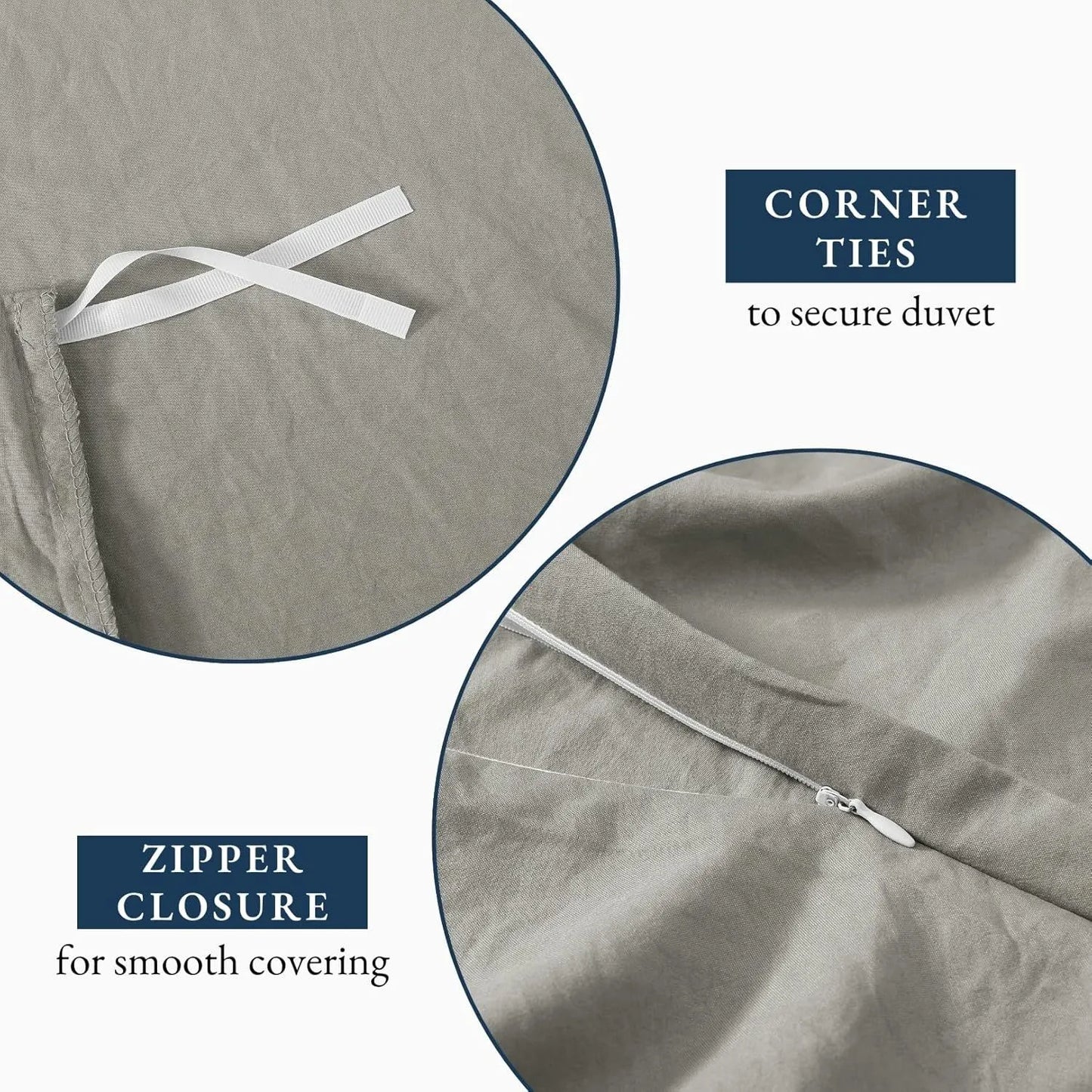 Hotel Soft Microfiber Duvet Cover Set-2000TC Quilt Cover Set & Pillowcases -1 Donna Cover Zipper Closure & 1 x Pillowcases-Breathable Bedding - Wrinkle, Fade, Stain Resistant(Grey,Single) - Image 5