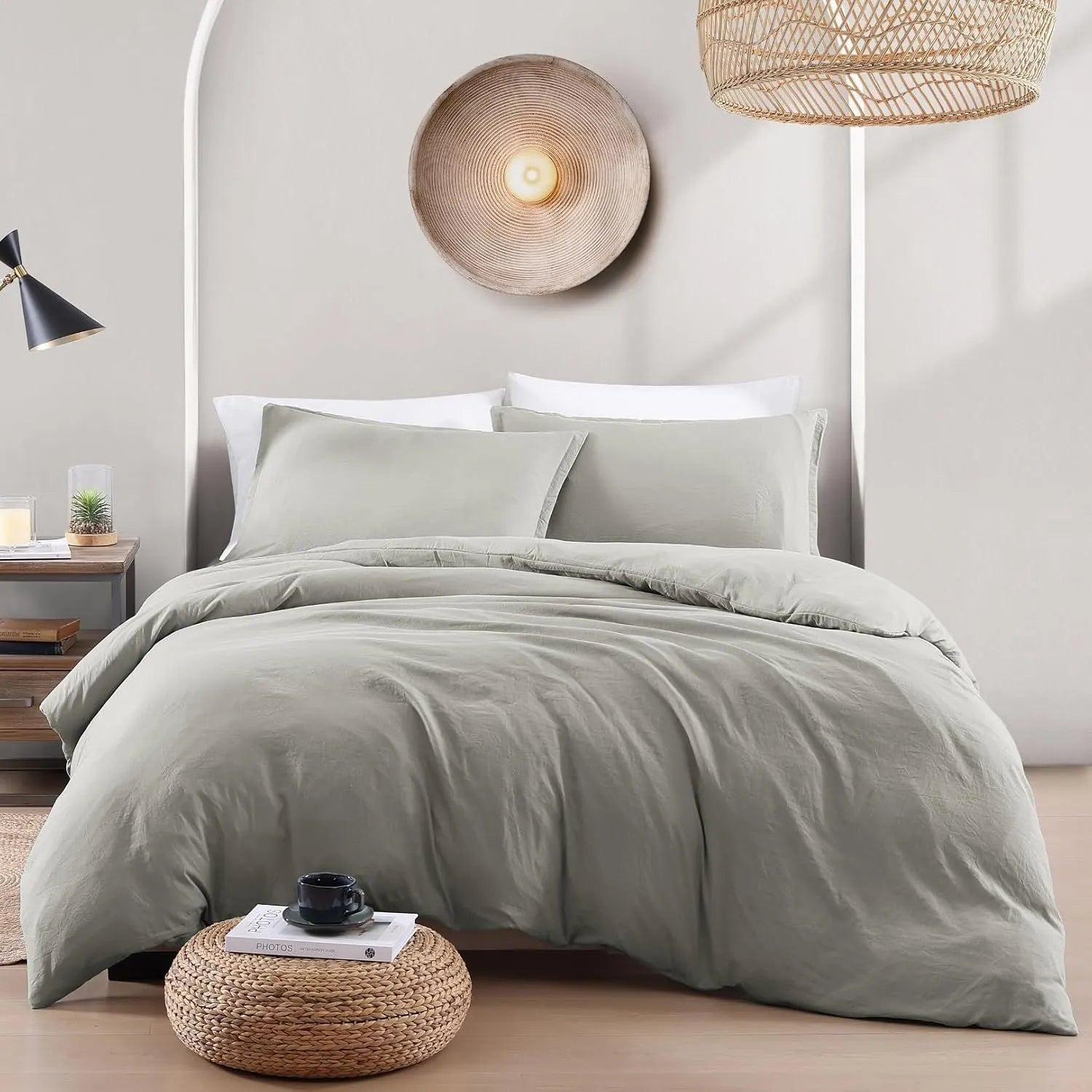 Hotel Soft Microfiber Duvet Cover Set-2000TC Quilt Cover Set & Pillowcases -1 Donna Cover Zipper Closure & 1 x Pillowcases-Breathable Bedding - Wrinkle, Fade, Stain Resistant(Grey,Single) - Image 6