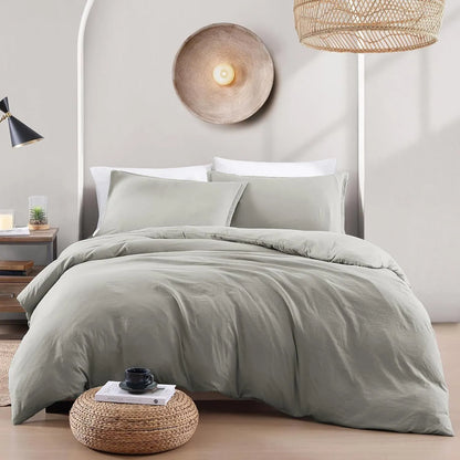 Hotel Soft Microfiber Duvet Cover Set-2000TC Quilt Cover Set & Pillowcases -1 Donna Cover Zipper Closure & 1 x Pillowcases-Breathable Bedding - Wrinkle, Fade, Stain Resistant(Grey,Single) - Image 6