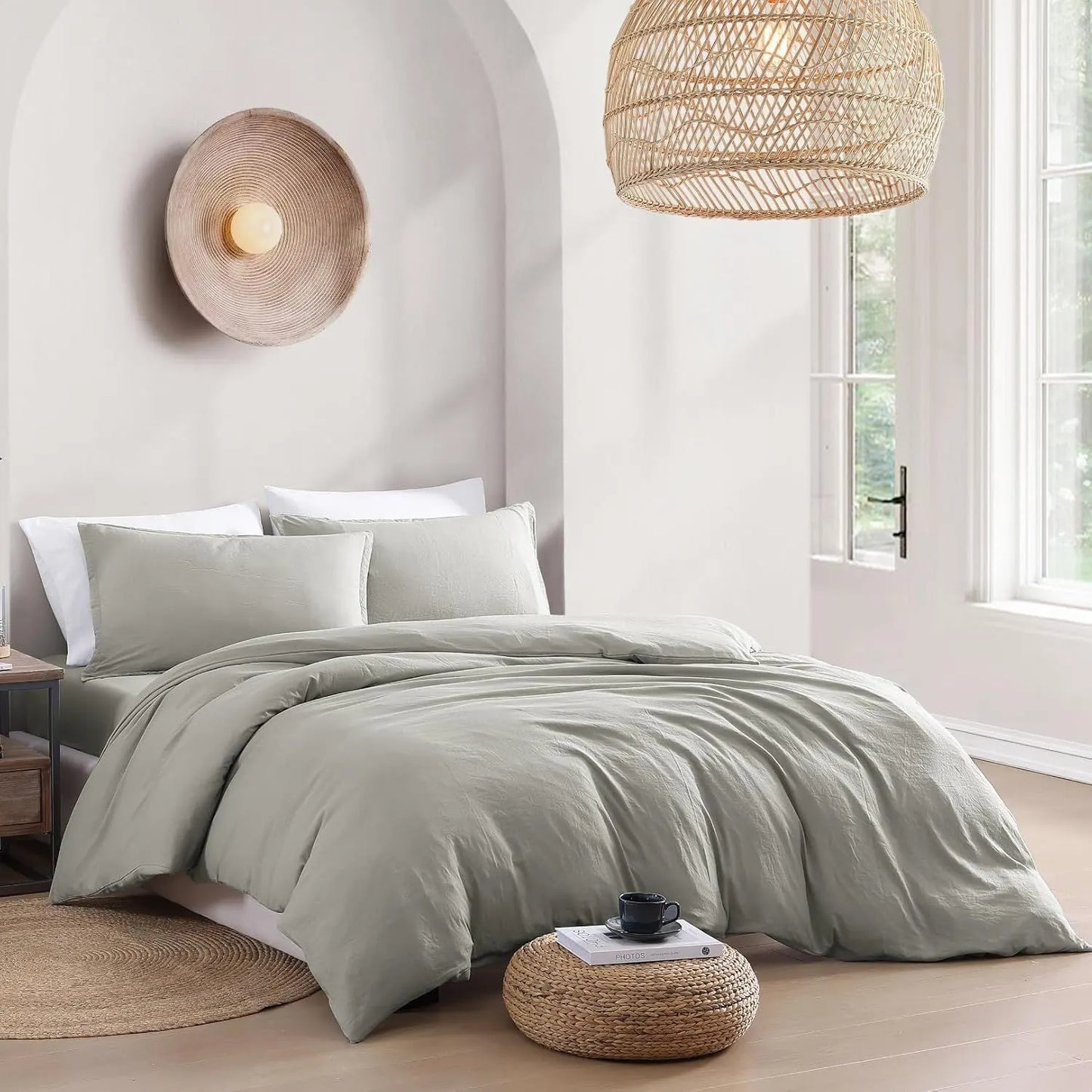Hotel Soft Microfiber Duvet Cover Set-2000TC Quilt Cover Set & Pillowcases -1 Donna Cover Zipper Closure & 1 x Pillowcases-Breathable Bedding - Wrinkle, Fade, Stain Resistant(Grey,Single) - Image 7