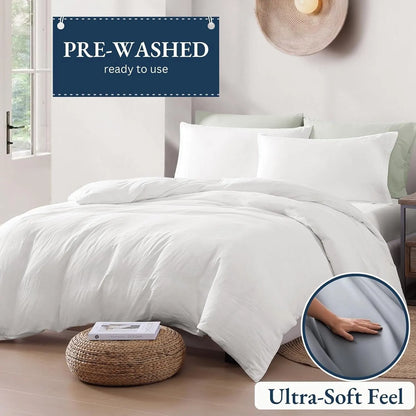 Hotel Soft Microfiber Duvet Cover Set-2000TC Quilt Cover Set & Pillowcases -1 Donna Cover Zipper Closure & 1 x Pillowcases-Breathable Bedding - Wrinkle, Fade, Stain Resistant(White,Super King) - Image 3