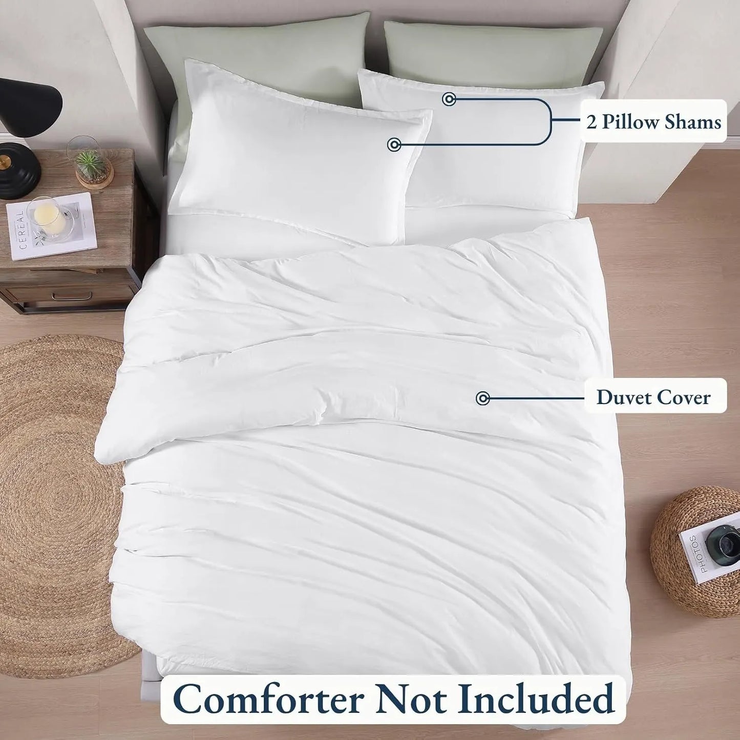 Hotel Soft Microfiber Duvet Cover Set-2000TC Quilt Cover Set & Pillowcases -1 Donna Cover Zipper Closure & 1 x Pillowcases-Breathable Bedding - Wrinkle, Fade, Stain Resistant(White,Super King) - Image 4