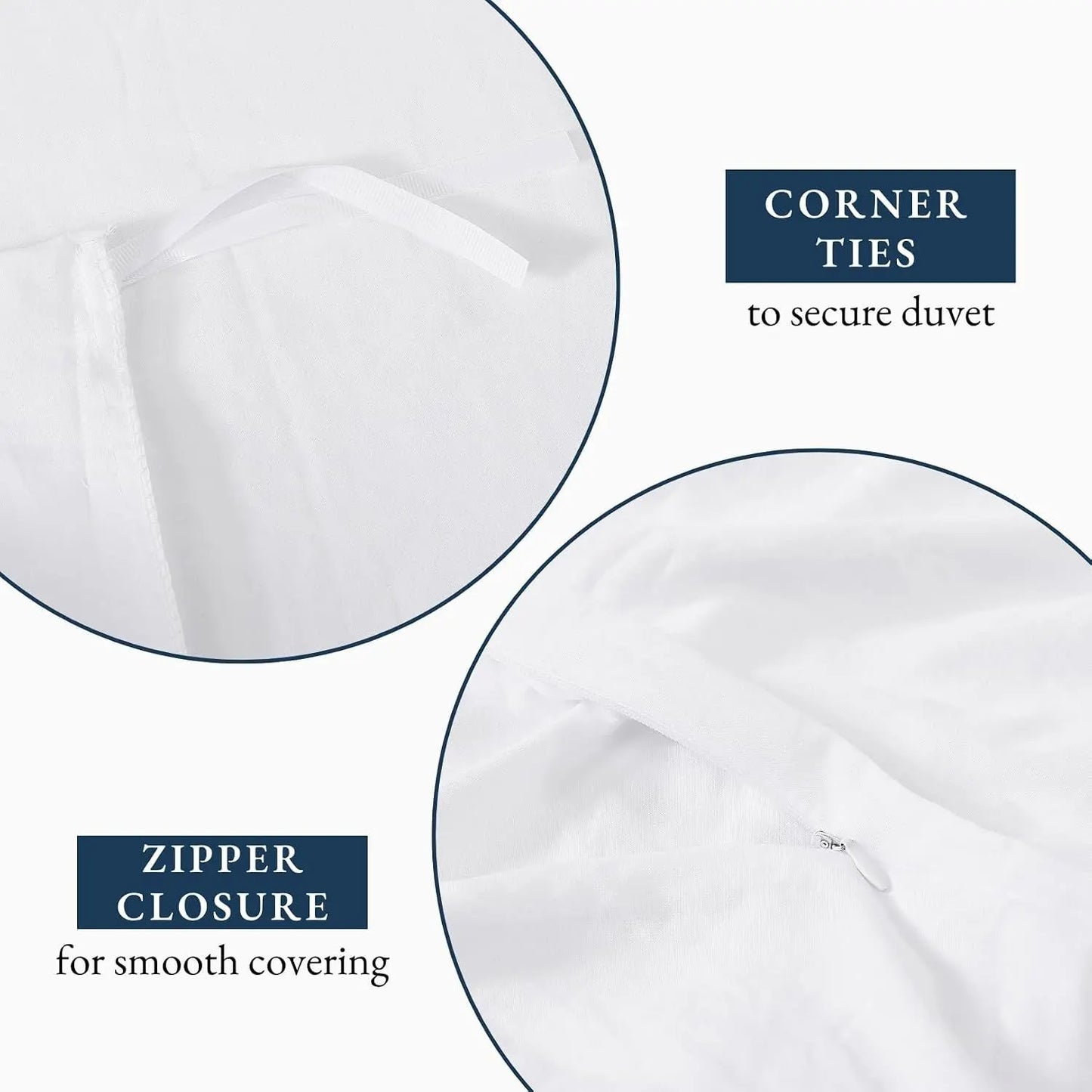 Hotel Soft Microfiber Duvet Cover Set-2000TC Quilt Cover Set & Pillowcases -1 Donna Cover Zipper Closure & 1 x Pillowcases-Breathable Bedding - Wrinkle, Fade, Stain Resistant(White,Super King) - Image 5