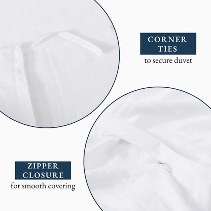 Hotel Soft Microfiber Duvet Cover Set-2000TC Quilt Cover Set & Pillowcases -1 Donna Cover Zipper Closure & 1 x Pillowcases-Breathable Bedding - Wrinkle, Fade, Stain Resistant(White,Super King) - Image 5