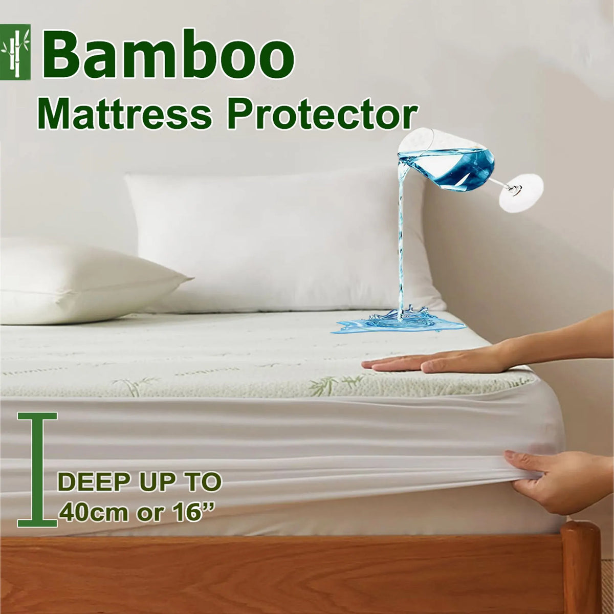 100% Waterproof Single Mattress Protector, Breathable Mattress Cover Single Size Bed, 3D Air Fabric Cooling Bed Pad Cover, Deep Pocket 40cm - Image 2