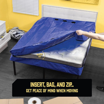 Mattress Bag Mattresses Protector Plastic Moving Storage Dust Cover Carry Bed Waterproof Zipper Packing Reusable Disposal, Extra Thick Heavy Duty, with Handles(King Single) - Image 3