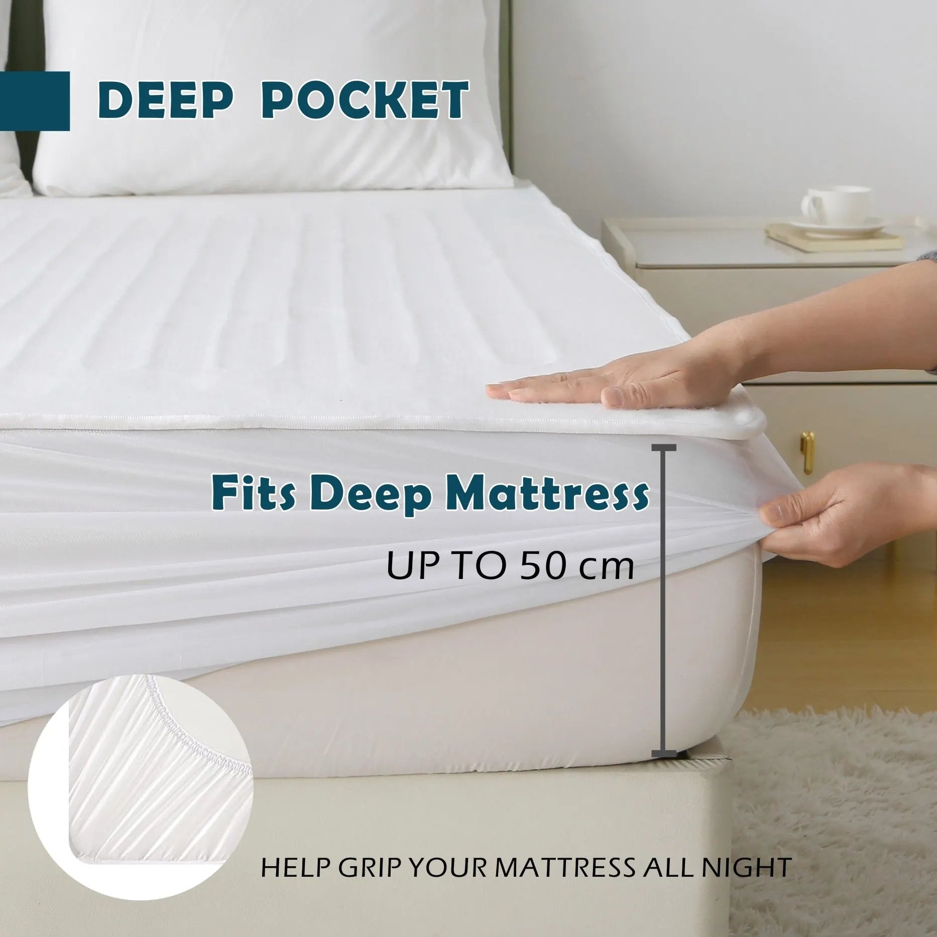 Heated Mattress Pad - Bedding Electric Blanket with 9 Heat Setting & 9-Hour Auto Off, Heated Mattress Pad-Machine Washable Fully Fitted Heating Pad with Overheat Protection , 800GSM Non Woven Fabric-fitted sheet cover((Double) - Image 3