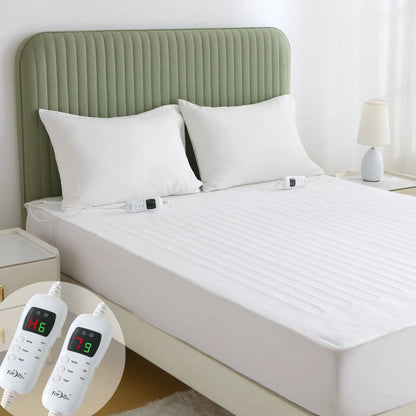 Heated Mattress Pad - Bedding Electric Blanket with 9 Heat Setting & 9-Hour Auto Off, Heated Mattress Pad-Machine Washable Fully Fitted Heating Pad with Overheat Protection , 800GSM Non Woven Fabric-fitted sheet cover(King Single)